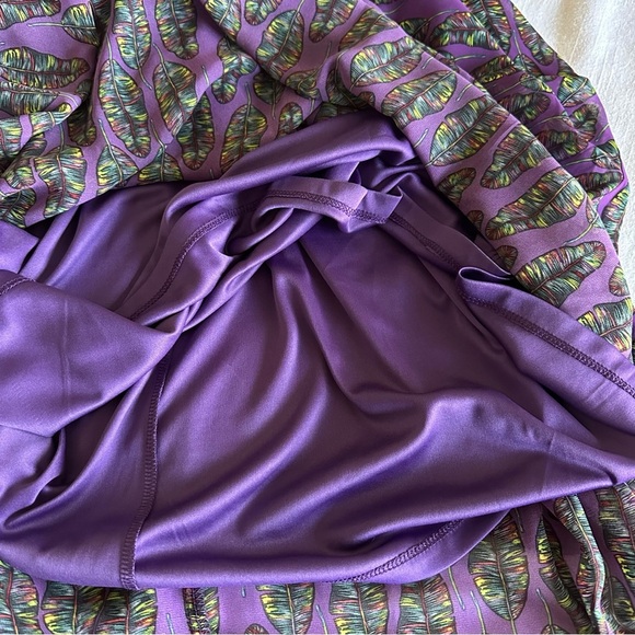 Lularoe Lola Purple Feather Pattern Skirt Sz XL Flowy Hippie Fairy Festival Boho - Picture 4 of 9